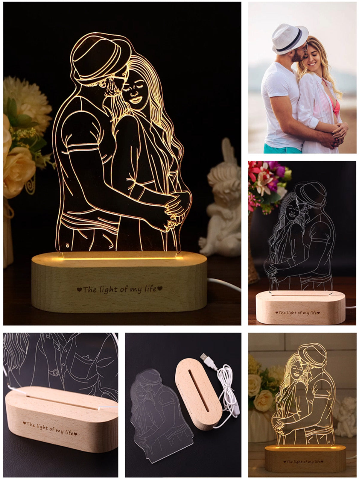 Personalised Custom Photo 3D Night Light Lamp 