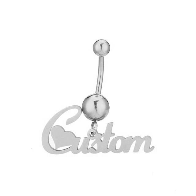 Amazon.com: UCADRIT Personalized Belly Button Ring Sterling Silver Custom  Name Belly Ring Name Navel Ring Birthstone Customized Belly Button Piercing  Jewelry Gifts for Women : Clothing, Shoes & Jewelry