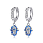 Evil Eye Dainty Sterling Silver Earrings silver