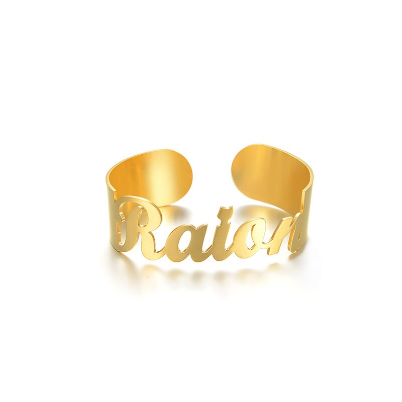 Personalised Luxury Cuff Name Bangle - 18ct Gold Plated