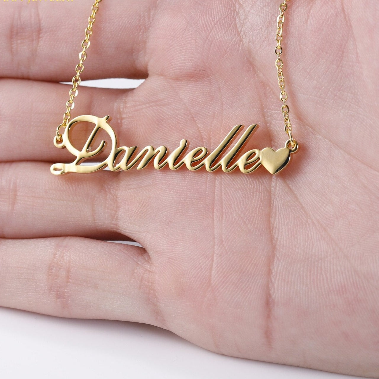 Personalised Name Necklace with Heart 