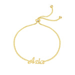 Personalised Name Bracelet Gold Box Chain
