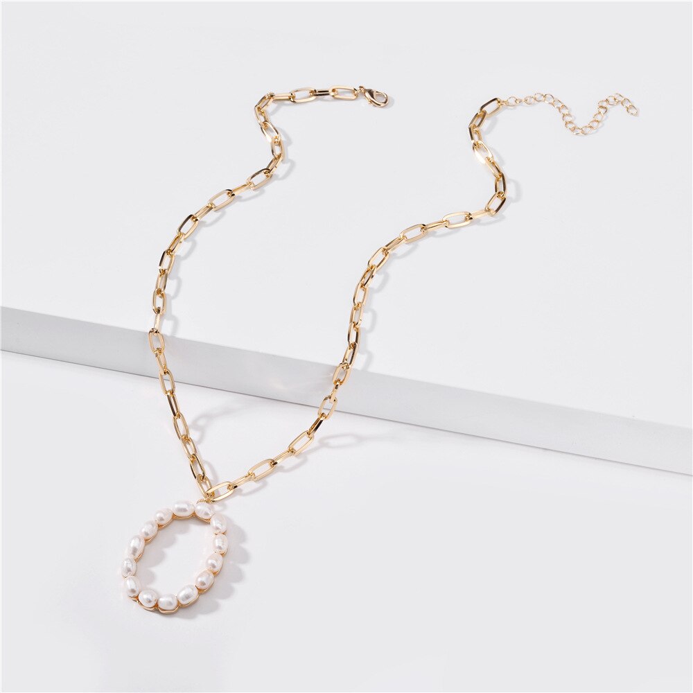 Large Pearl Initials Necklace