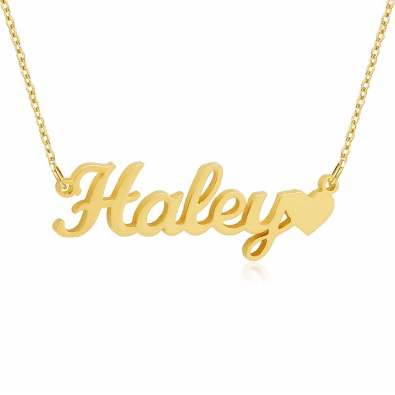 Personalised Name Necklace with Heart 