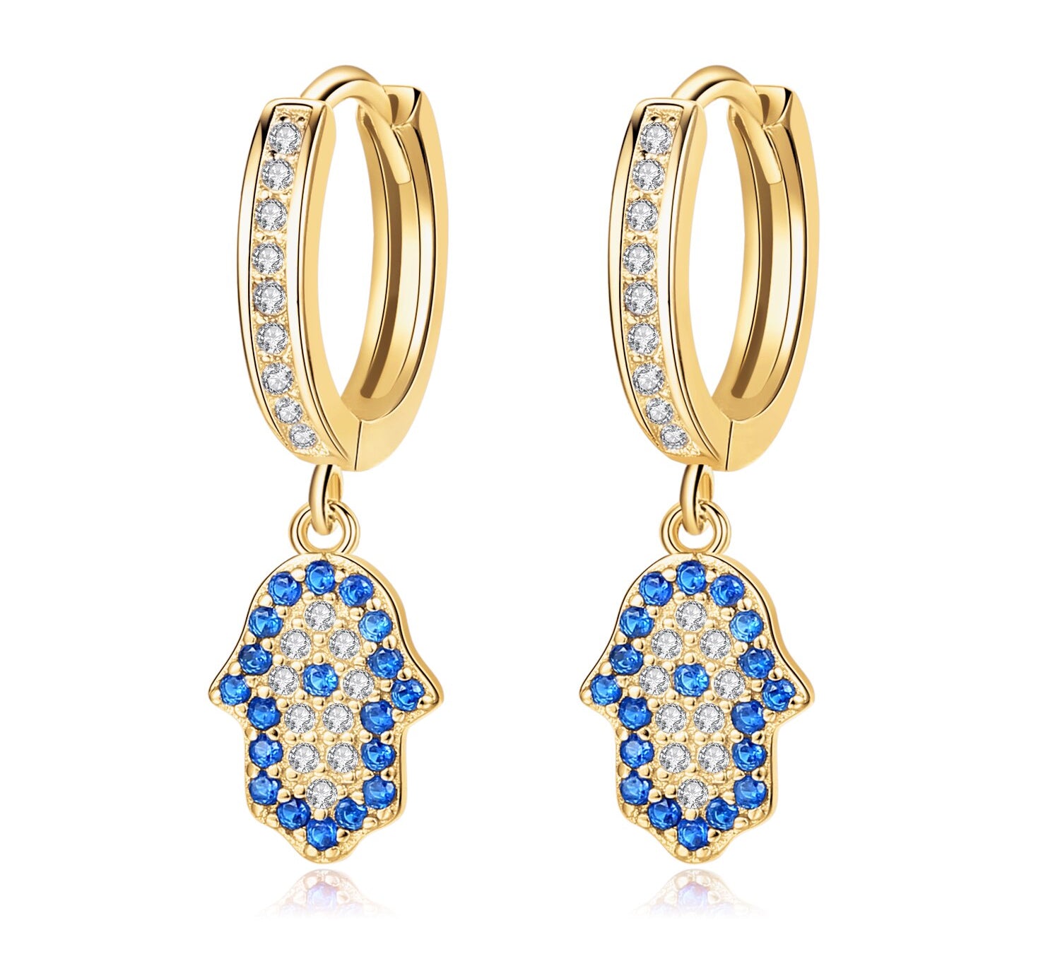 Evil Eye Dainty Sterling Silver Earrings gold
