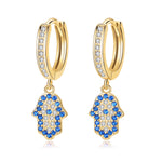 Evil Eye Dainty Sterling Silver Earrings gold