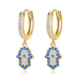 Evil Eye Dainty Sterling Silver Earrings gold