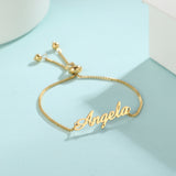 Personalised Name Bracelet rose Gold Box Chain