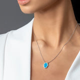 Hamsa Hand of Fatima Blue Opal Necklace sterling silverEmbrace Protection & Luck with this Opal Hamsa Necklace