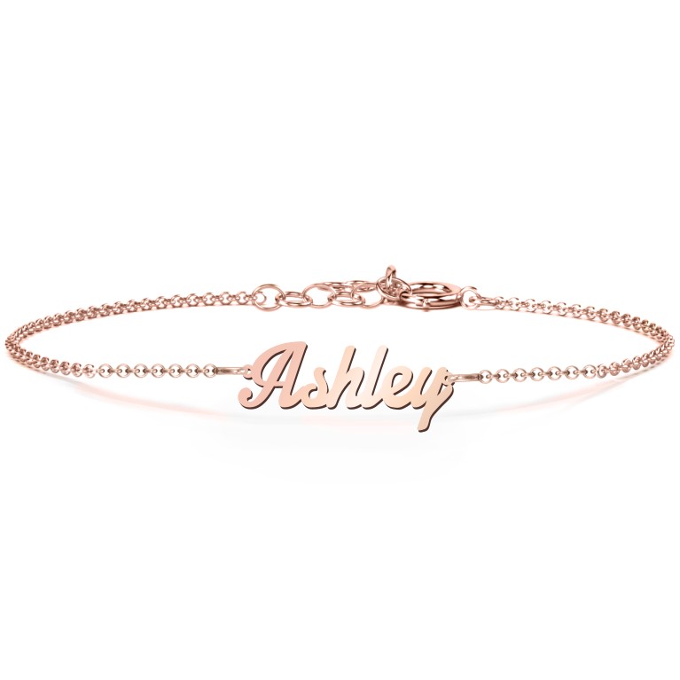 personalised custom name bracelet rose gold