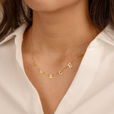 personalised gold initial letter name necklace 