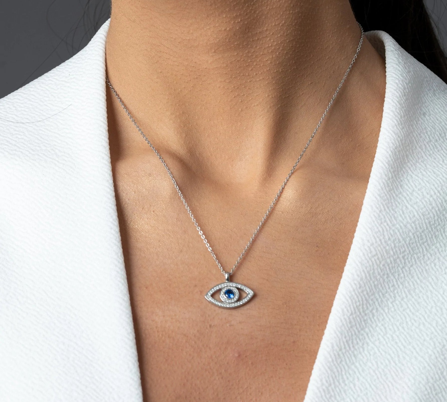Evil Eye 925 Sterling Silver Necklace