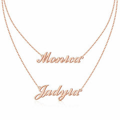 Personalised Two Names Layered Necklace