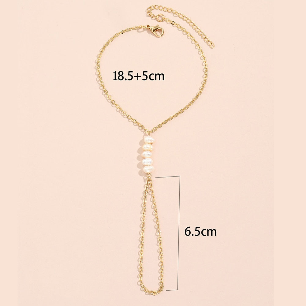 Hand Chain Finger Ring Bracelet for Women 