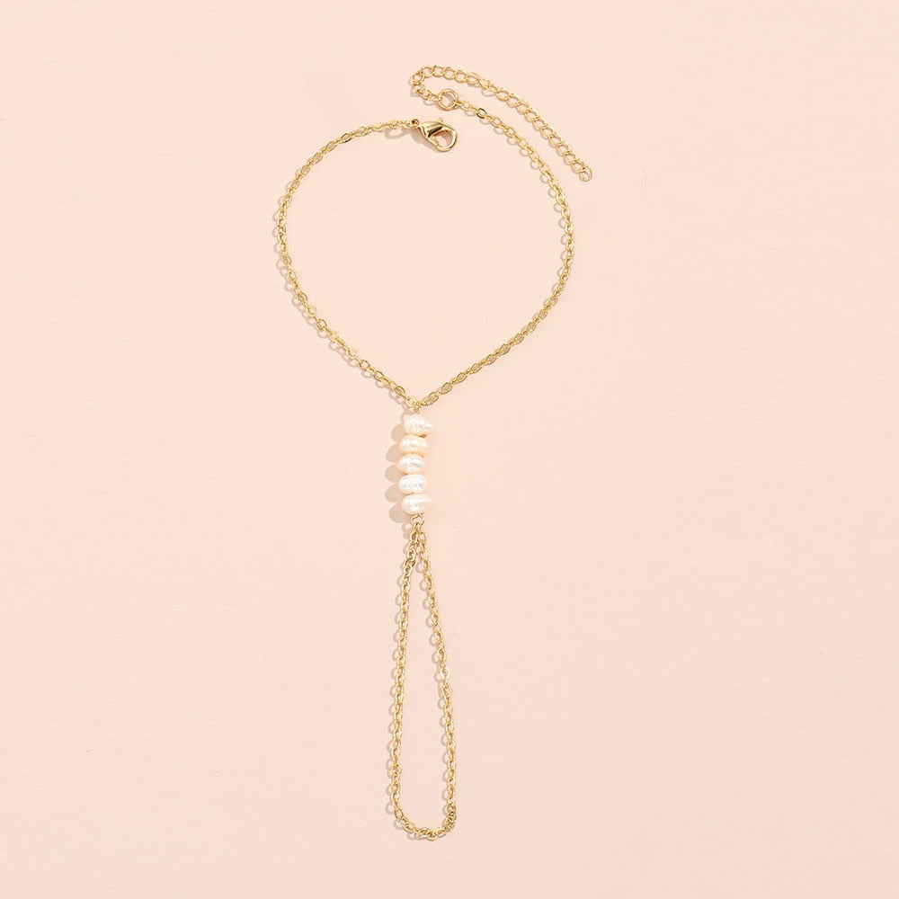 Hand Chain Finger Ring Bracelet for Women 
