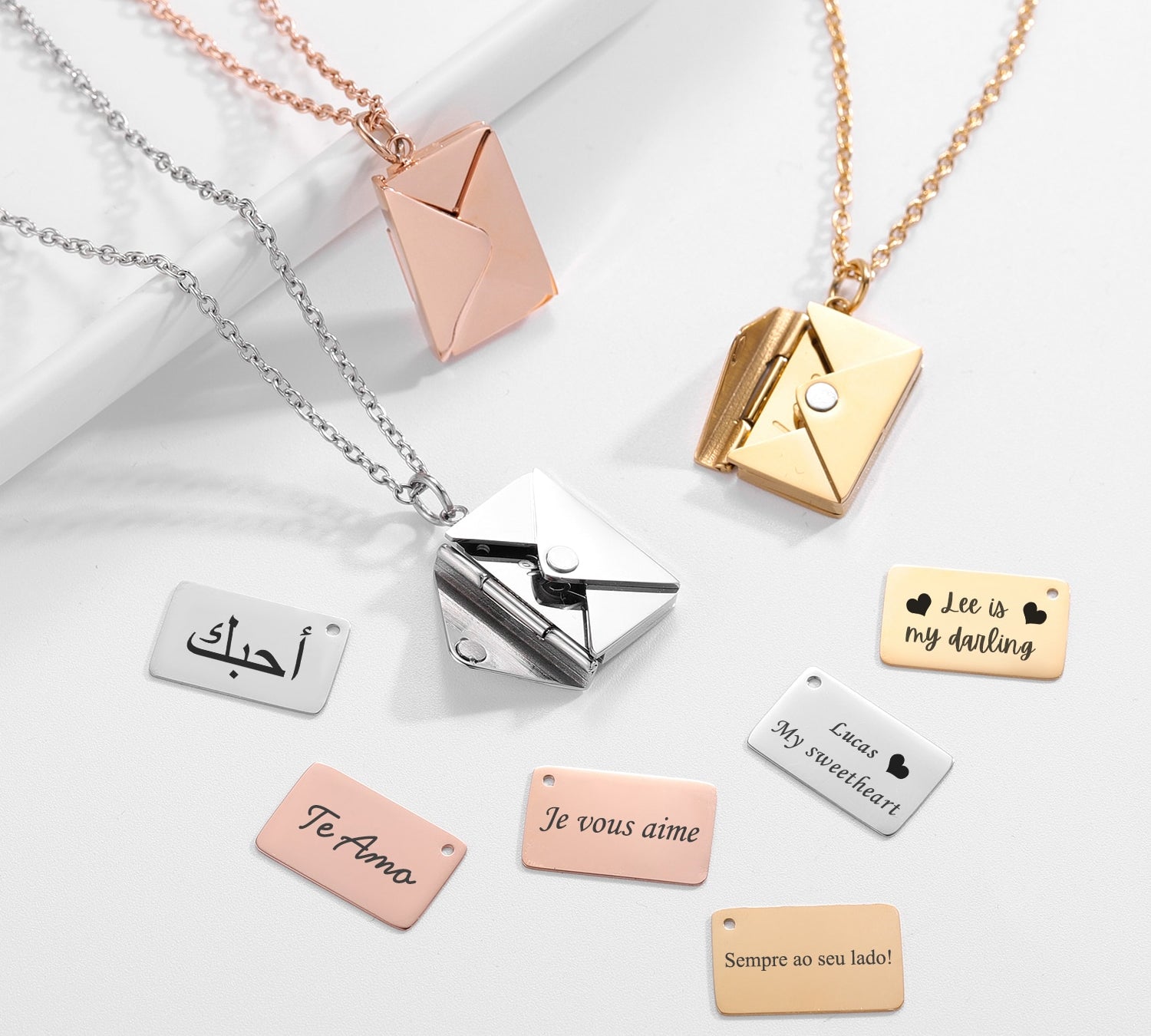 Personalised Love Letter Envelope Necklace