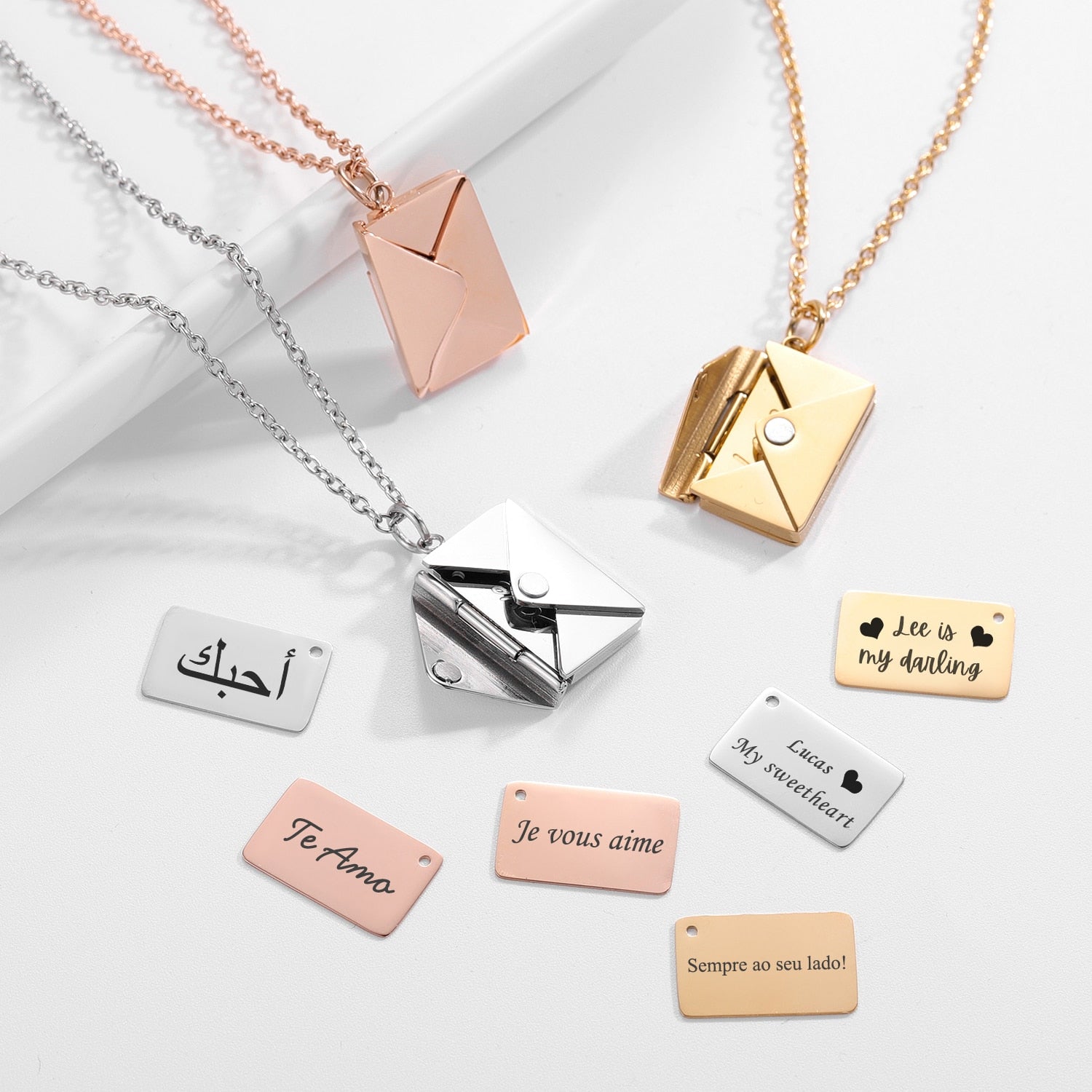 Personalised Love Letter Envelope Necklace