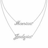 Personalised Two Names Layered Necklace