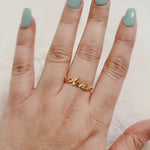 personalised custom name ring gold