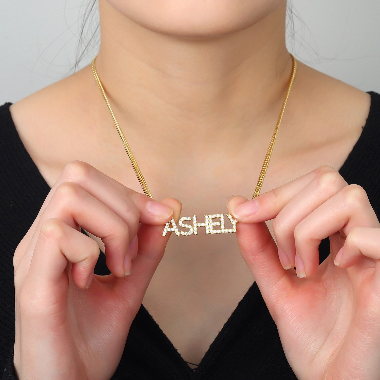 personalised name necklace capital letters 