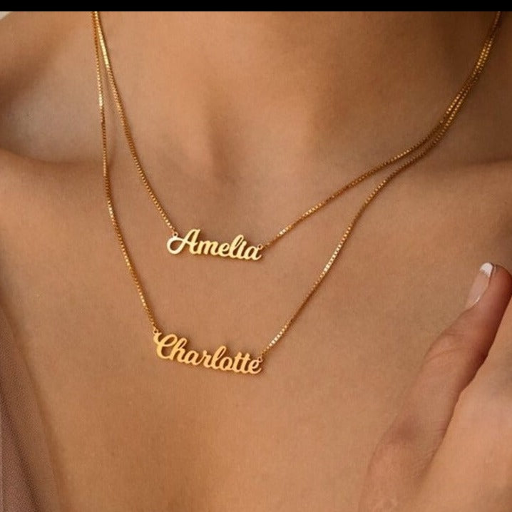 Personalised Name Necklace with Box Chain