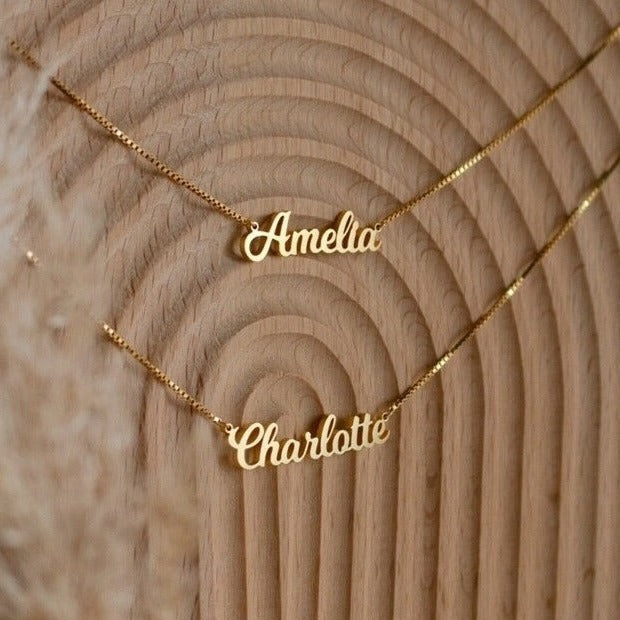 Personalised Name Necklace with Box Chain