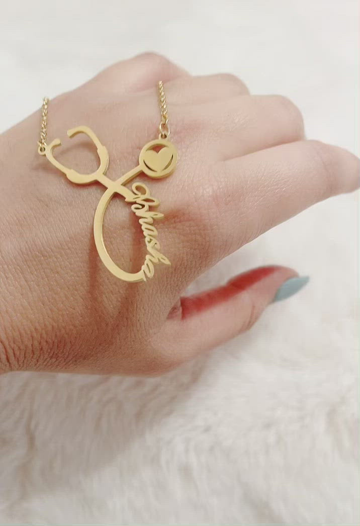personalised name necklace for doctors medical professionals students 