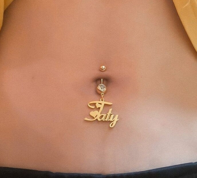 Personalised Belly Button Bar Piercing Custom Rings UK