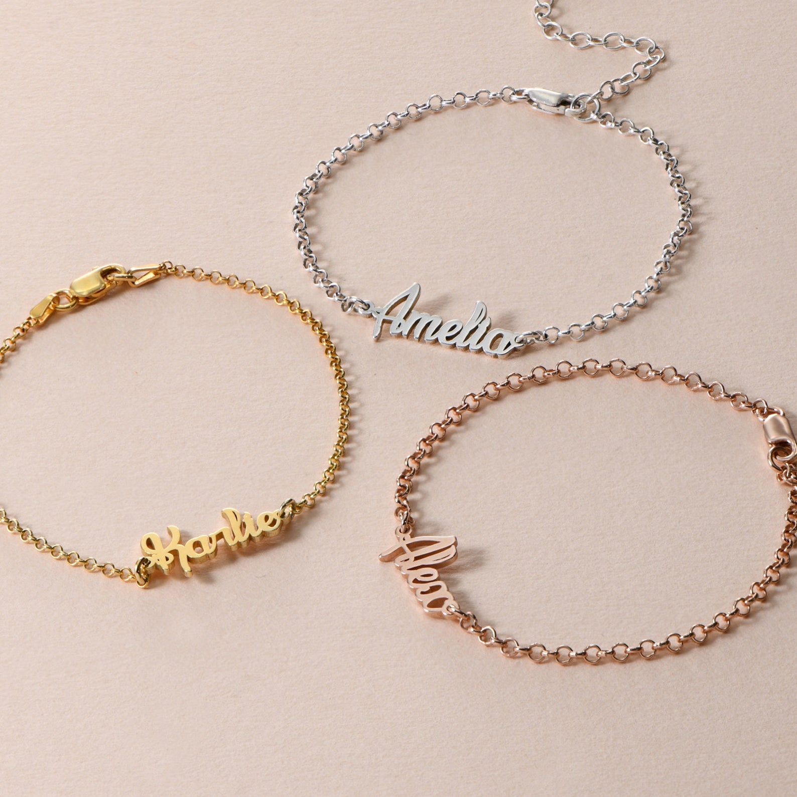 personalised name anklets 