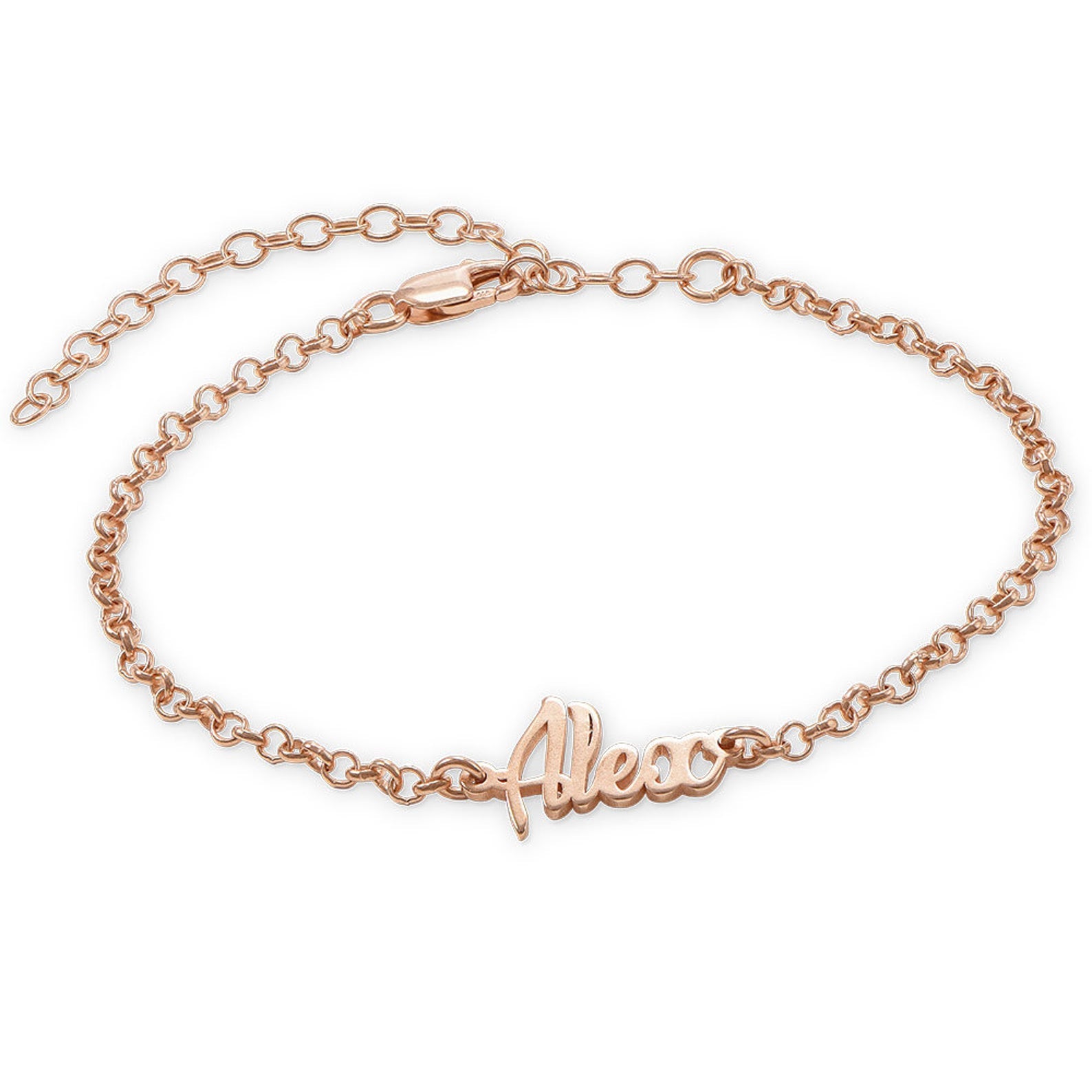 personalised name anklet rose gold