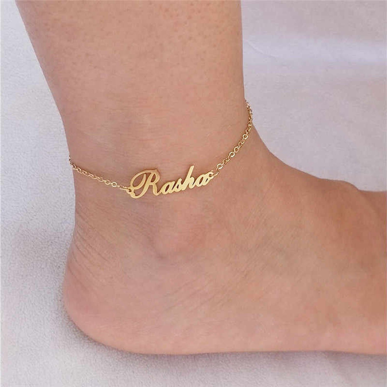 custom name anklets
