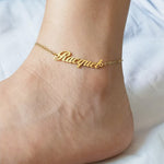 personalised name anklet gold
