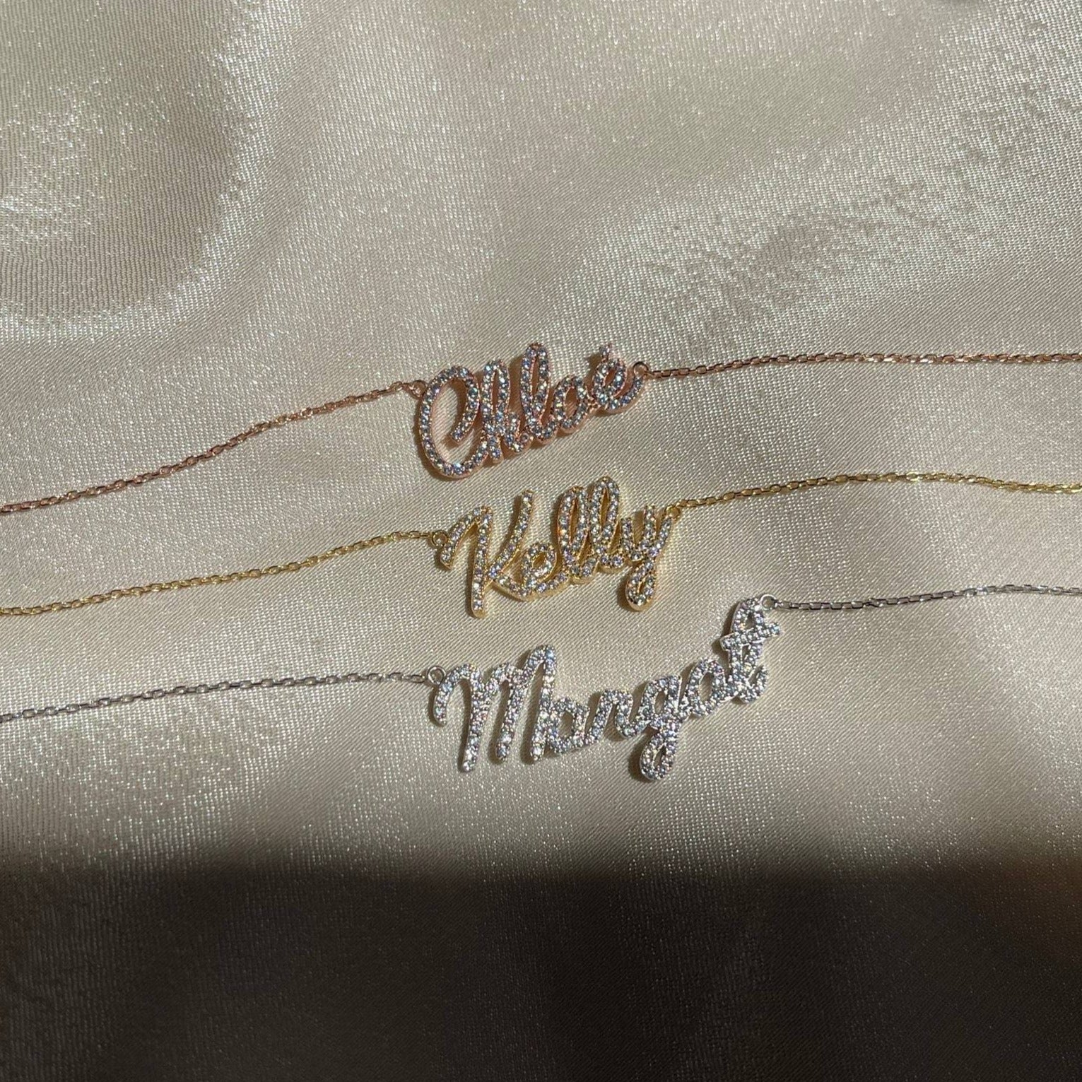 Personalised Name Necklace with Crystals