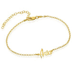 personalised name anklet gold
