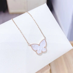 Shell Pendant Butterfly Necklace