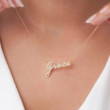 personalised custom name necklace crystals diamonds gold
