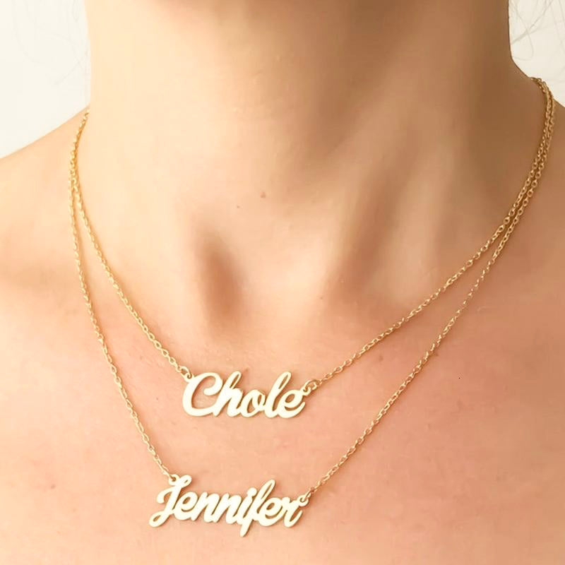 Personalised Double Name Layered Necklace