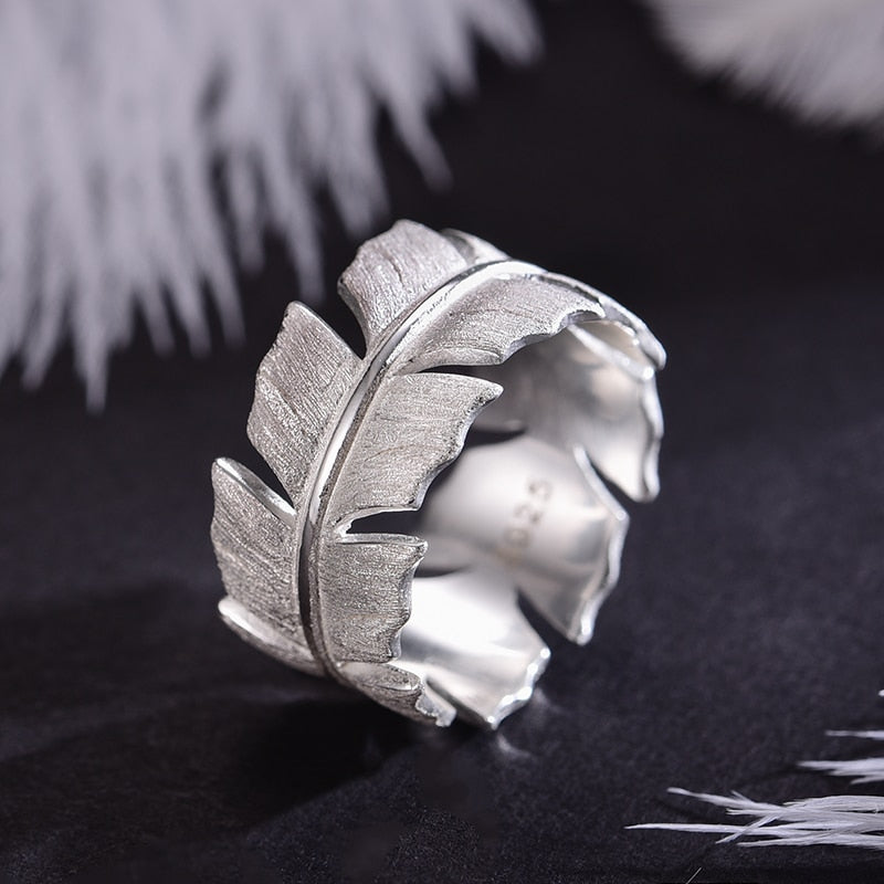 silver feather ring uk