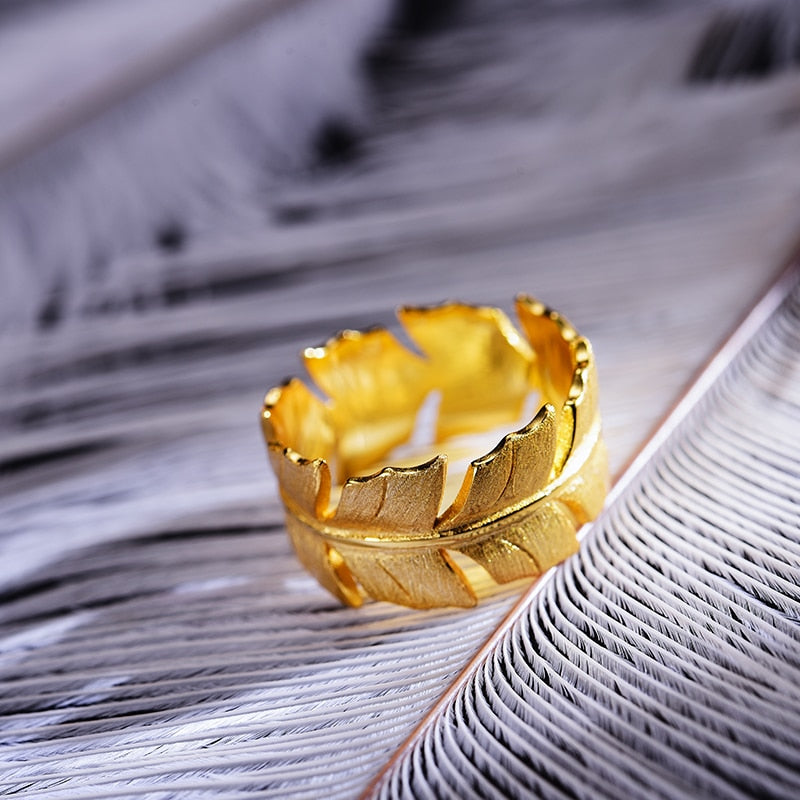 feather ring gold uk