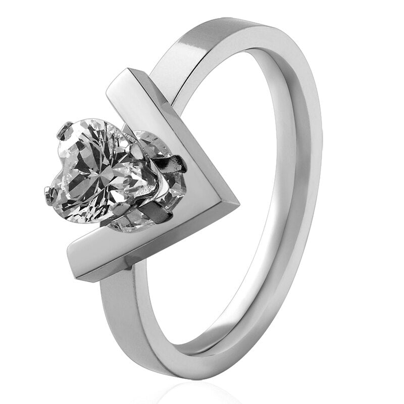 silver crystal ring wedding 