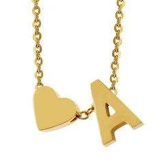 heart & initials charm necklace