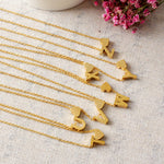 heart & initial letter necklace gold