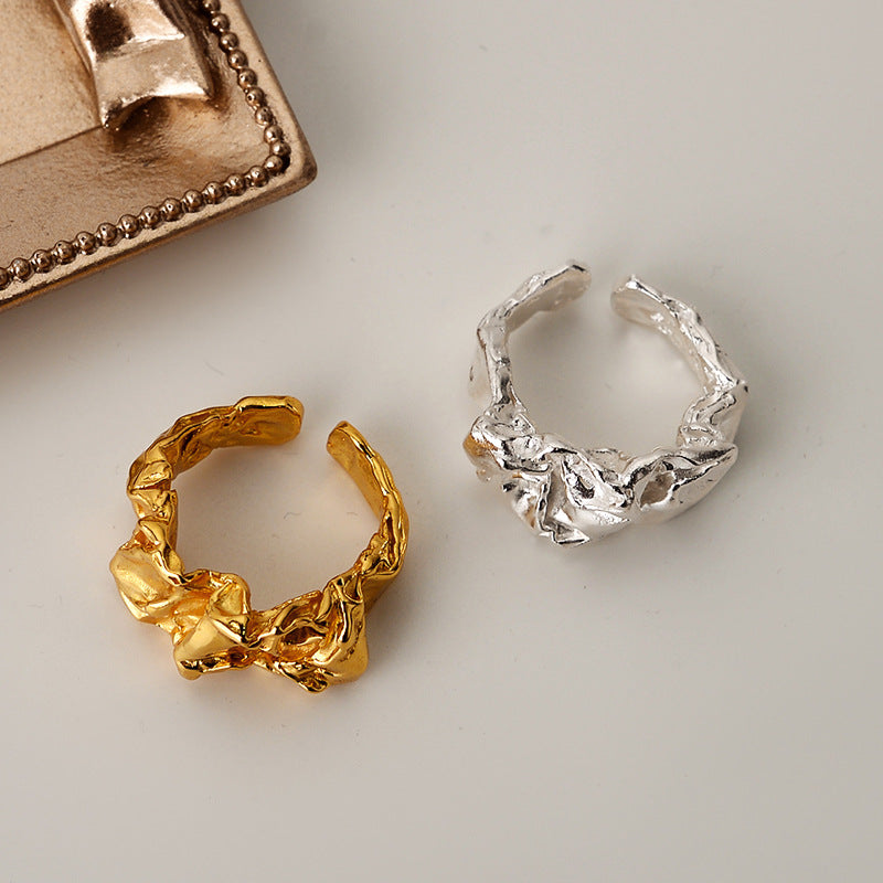 Gold Vermeil Irregular Handmade Textured Ring