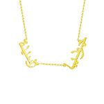 custom arabic two 2 names necklace gold