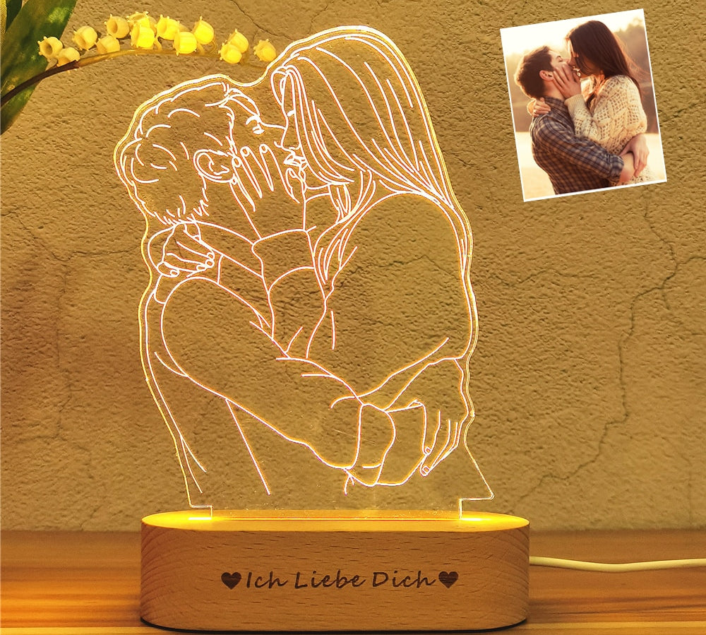 personalised custom 3d night light lamp