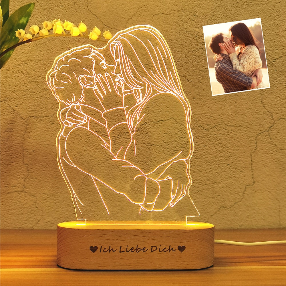 personalised custom 3d night light lamp