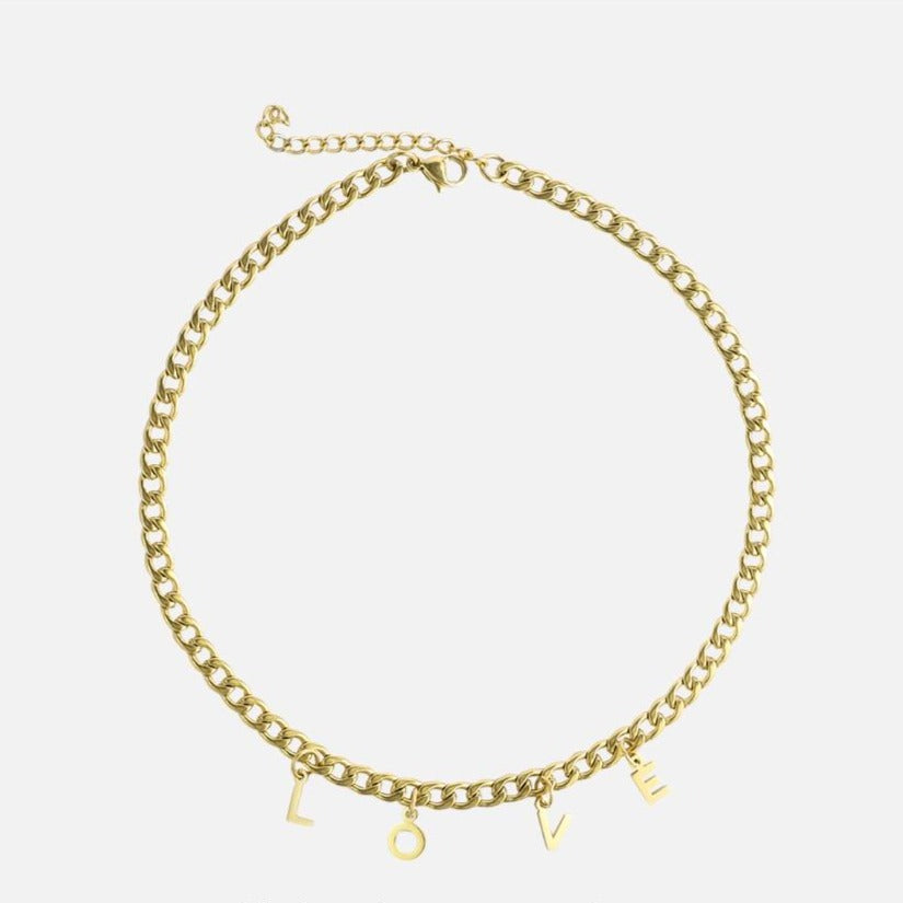 18K Gold Plated LOVE Choker Necklace