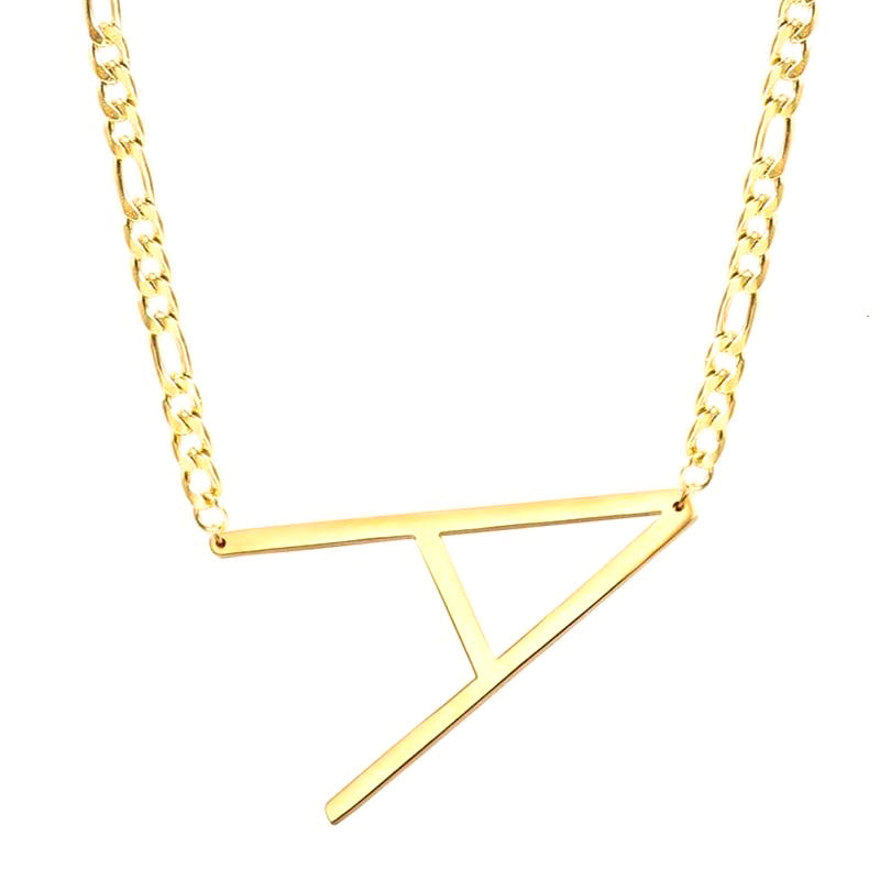 18K Gold Plated Initial Letter Choker Necklace