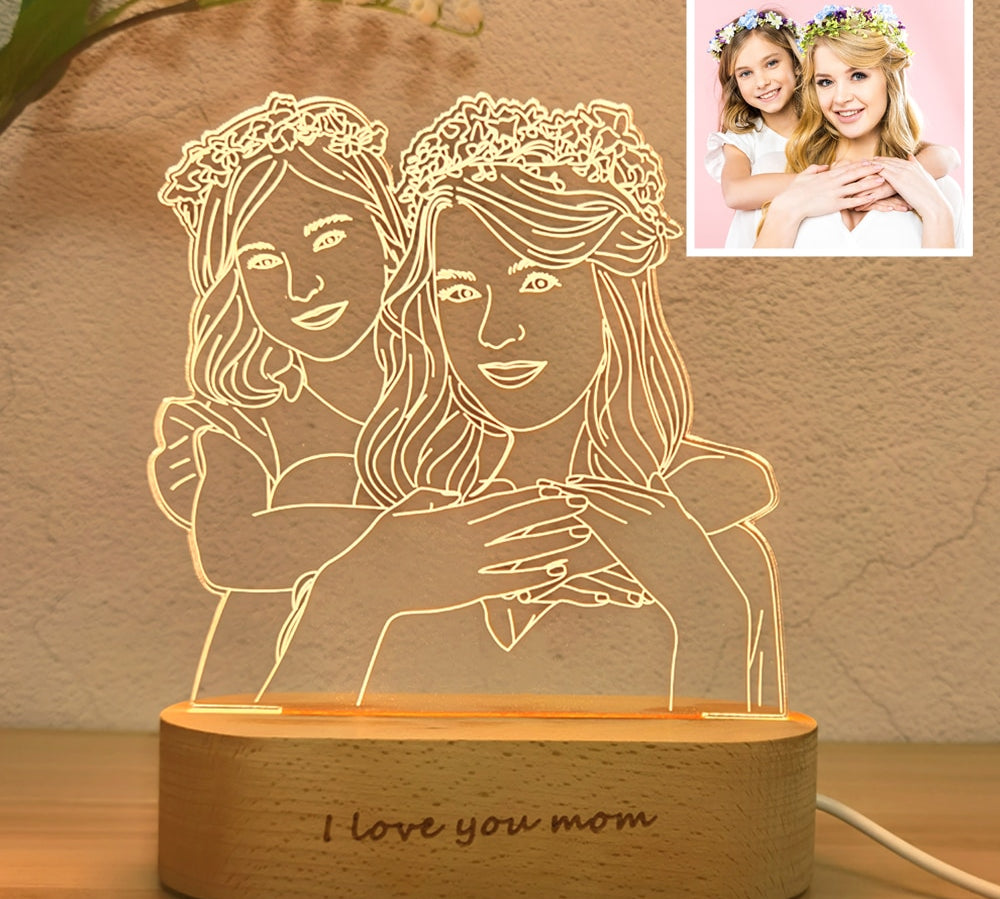 Personalised Custom Photo 3D Night Light Lamp 