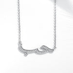 hub love arabic necklace silver diamonds cz cubic zirconia